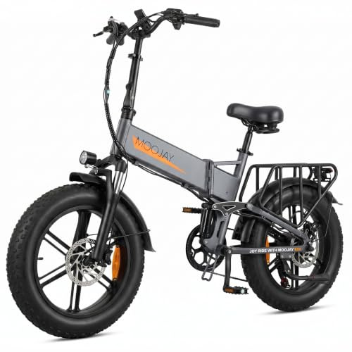 MOOJAY Vélo électrique Adulte, Suspension intégrale, Vitesse Max 25 km/h | Freins hydrauliques Doubles, pneus Larges 20 pliants, Batterie 14,5 Ah Amovible, pour Ville et Tout-Terrain