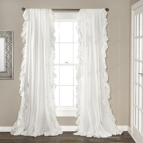 Lush Decor Reyna Window Curtain Panels White 54x108 Set