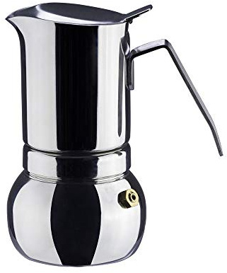 DÉBUT Stainless Steel Italian Espresso Coffee Maker Stovetop Moka Pot Greca Coffee Maker Latte Cappuccino Percolator, 6 Espresso Cup - 10 Oz