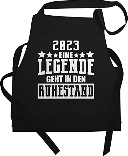 Schürze - Rentner - Erwachsene - 2025 Eine Legende geht in den Ruhestand I Geschenk Rente - 85x69 - Schwarz - geschenke für renteneintritt frau retirement abschied kochschürze zum rentenbeginn