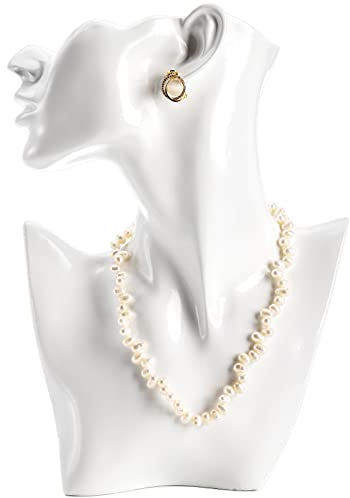 SOUJOY Schmuckständer, Halskette Schaufensterpuppe Display Ständer zum Verkauf, weißer Harz Anhänger, Büste Ohrring Halter Organizer für Schmuck, Ohrringe, Ringe