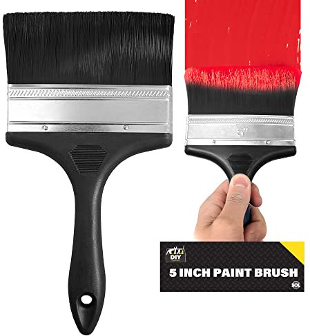 SOL 5 Inch Paint Brush - Multipurpose Paintbrush for Interior Decorating and Exterior Painting Fences, Wallpaper, Masonry, Block, Plastering, Paste, Wood Stain