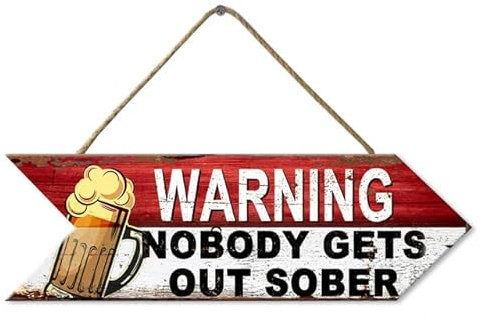 Horienteeon Ymaotrade Funny Wood Bar Signs Retro Wood Arrow Sign Bar Accessories for Home Pub or Outdoor Garden Bar Plaque Man Cave Gift Ideas Wood Bar Signs Memorabilia bar sign 10 * 3.1