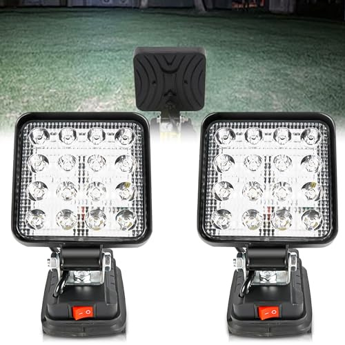 Pack of 2 Battery Lamp for Makita: Nizirioo 18 V, 27 W Wireless LED Work Light, Multifunctional LED Spotlight, Portable Workshop Light for Indoor, Outdoor, Camping [Energy Class A+++]