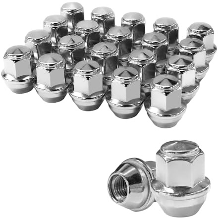 TAGMORE M12X1.5 Lug Nuts - 20pcs OEM Wheel Lug Nuts Compatible with 2009-18 Focus/2012-18 Fusion/2013-2020 Escape/2018+ EcoSport/2011-19 Fiesta, Chrome Acorn Wheel Nuts