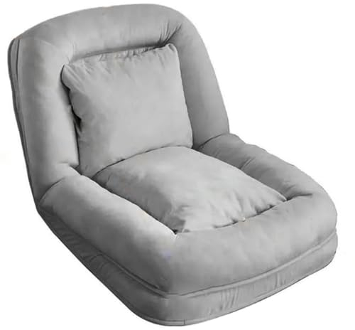 Klappbares Tatami-Schlafsofa, Schlafsofa mit Dickem Boden, 5-Fach Verstellbar, Weiche Bequeme Futon-Couch für das Heimbüro im Wohnzimmer,Grau,L