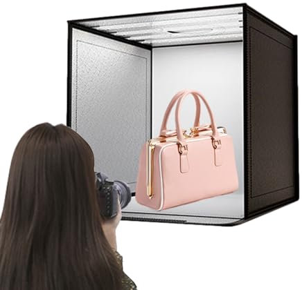 Produktfotobox – produktfotokabin-ljusbox | bärbart bildtält-stativ med LED- – fotograferingsrekvisita för smycken, accessoarer, smink, handgjorda