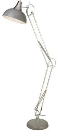 Licht-Erlebnisse Stehleuchte Metall H: max. 170 cm verstellbar schwenkbarer Schirm Grau E27 Stehlampe Wohnzimmer Büro Leselampe