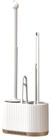 Basaza Klobürste weiß Toilettenbürste Silikon 4 in 1 WC Bürsten & Halter in Badezimmer WC Bürstengarnitur Stehend oder zur Wandmontage Bathroom Accessories Wohnung Bad Must Have WC Brush