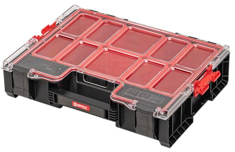 Qbrick System Werkzeugkoffer Werkzeugkasten Leer Werkzeugkiste PRO Organizer 300 Schwarz Rot 450 x 358 x 110 mm