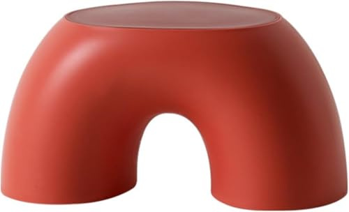 Ringförmig Toilettenhocker Erwachsene Tragbar Rutschfest Langlebig Kackhocker Für Das Badezimmer Klohocker Wohnbereich Couchtisch Fußhocker(Rot)