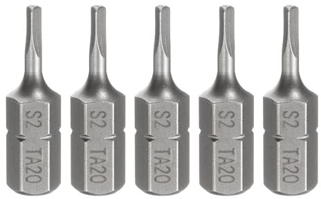 sourcing map 5pcs Magnetico Triangolo Cacciavite Bit TA20 1/4 Hex Shank 1 (25mm) Lungo Magnetico S2 Acciaio Industriale Grado Cacciavite Bit Triangolare Testa Trapano Elettrico Punte