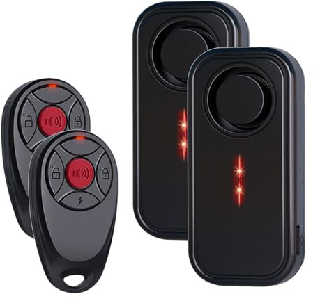 Mengshen 2-pack cykellarm högt 113 dB IP66 vattentät stöldskyddsbil enhet vibration rörelsesensor siren för cykel bil släpvagn elcykel motorcykel skoter