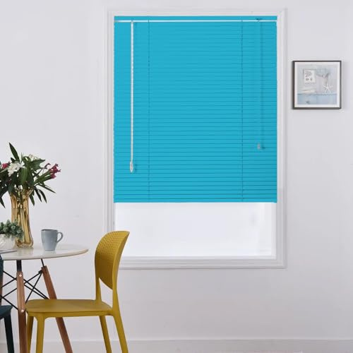 Persianas Venecianas de Aluminio, 40/60/70/85/100/110/125cm, Persianas Venecianas Horizontales, Persianas Venecianas Opacas Ventanas, Cortinas de Privacidad, Lamas de 25mm(Azul Cielo)