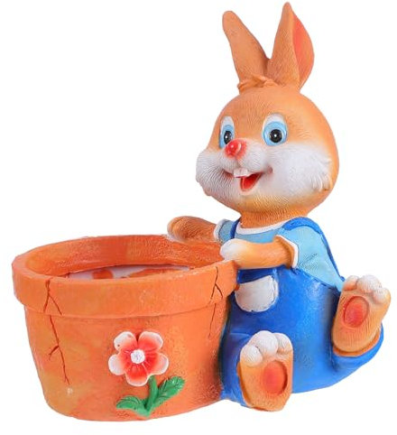 UPKOCH Saftiger Blumentopf Wunderlich Pflanzentopf Gießen Blumentöpfe Im Freien Kaninchen Sukkulenten Lassen Pflanzentöpfe Mit Drainage Saftige Töpfe Tierpflanzer Außen Drinnen Hase Harz