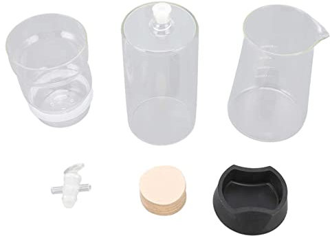 Nikou Olla de goteo de café de 400 ml, reutilizable, vidrio de borosilicato alto, desmontable ajustable, gotero de café helado transparente, cafetera de infusión fría, filtro de goteo