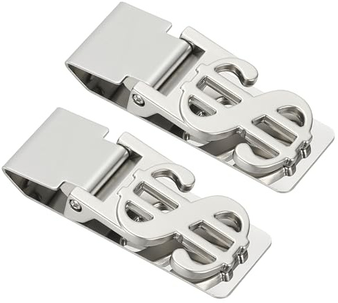 PATIKIL 2 Piezas De Clip para Dinero De Acero Inoxidable Plateados