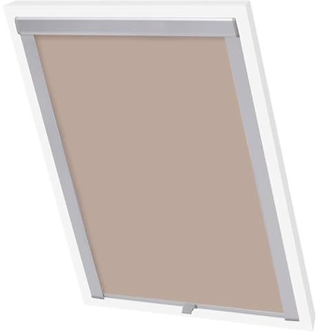 Verdunkelungsrollo Beige MK06 - Verdunkelungsstoff mit Aluminiumrahmen - Perfekt für Schlafzimmer, Sichtschutz & Komfort - Einfache Montage & Langlebigkeit