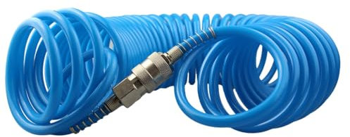 Tubo a spirale ad aria compressa, 10 m, con protezione antipiega e attacco rapido, 6 x 8 mm