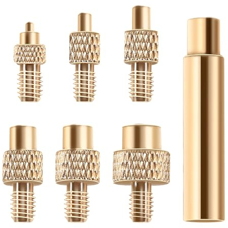 Juego de 7 herramientas de soldadura compatibles con impresoras 3D, accesorios con 5 tuercas moleteadas M4, universales 936 puntas de soldador para insertos de rosca, tuercas de fusión M2 M3 M4 M5 M6