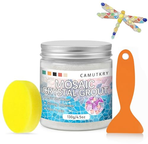 CAMUTKRY Mosaic Crystal Grout – Ultimate Grouting Solution & DIY Craft Essential for Mosaic Tile Projects, Handmade Art, & Home Decor (4.5oz)
