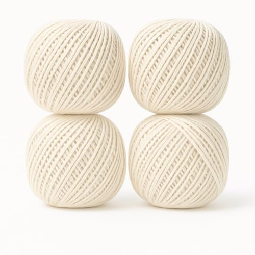 4 Pcs Cotton String Balls Cooking Strings Garden Twine Kitchen Butchers Decoration Gift Wrapping Meat Tying Baking Roasting Diy Project Craft Art Cotton Rope Balls Cord Floristry Handicrafts