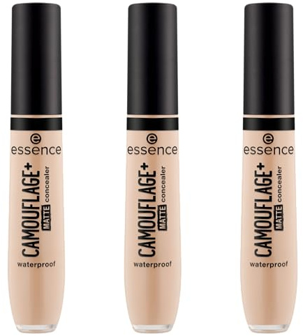 essence CAMOUFLAGE+ MATTE concealer, Nr. 70, Braun, langanhaltend, mattierend, abdeckend, matt, vegan, ölfrei, ohne Parabene, ohne Mikroplastikpartikel, 3er Pack (3x8ml)