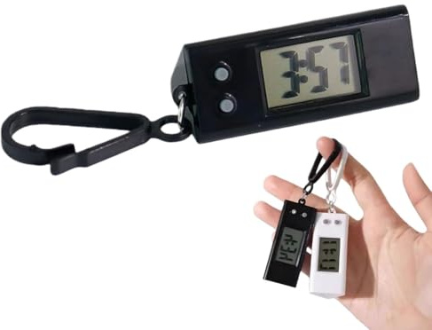 Small Digital Travel Alarm Clock,Battery Powered Portable LED Clock with Hook,Non-Ticking Mini Bedside Clock for Home & Travel,Digital Alarm Clocks Bedside,Alarm Clock Battery Powered,Mini Clock,Black