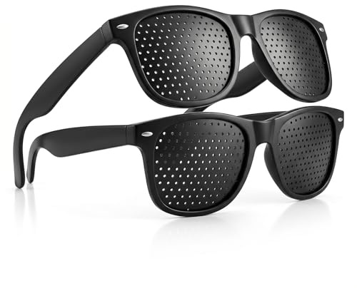 2 Stück Rasterbrille Augentraining,Lochbrille Für Augentraining Original | Pinhole Glasses For Eye Training,Gitterbrille Für Augenentspannung Im Alltag,Herren Damen Eye Training