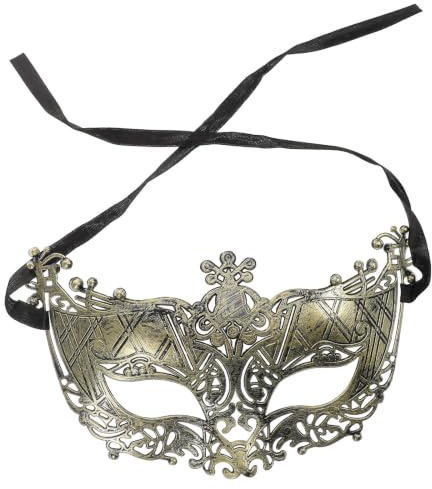 HEMOTON Masque de Bal Masqué Demi-visage Renard en Plastique Or Vintage Pratique et Anti-usure pour Fêtes et Soirées Costumées Hommes et Femmes