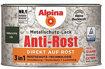 Alpina Metallschutzlack Anti-Rost Hammerschlag Grün 300ml
