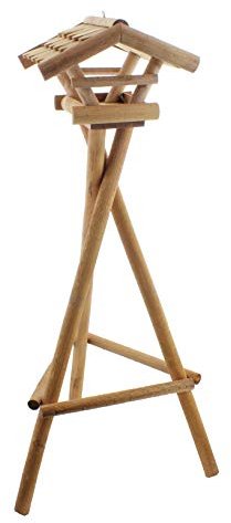 Vogelhaus Futterhaus Vogelvilla Vissel aus Echtholz Dach aus Echtholzschindeln mit Ständer L 124cm Höhe 37cm Breite