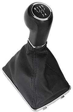 Pomo para Palanca de Cambios + Funda para Palanca de Cambios Negro de 5 Marchas, Accesorio Coche para Astra H a Partir de 2004 – 2010