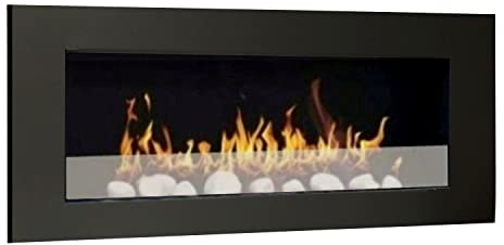 Kaminbau Mierzwa Ethanolkamin Gelkamin Kaminofen Wandkamin Design Napoli inkl. Set Dekosteine & Sicherheitsglas - Anthrazit Matt