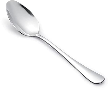 Maestro Craft Pack of 6 Pieces Stainless Steel Soup Spoons - Table Dinner Spoons - Serving Spoons - Silverware Mirror Polishing Kitchen Cutlery Set 8 inch (Silver)