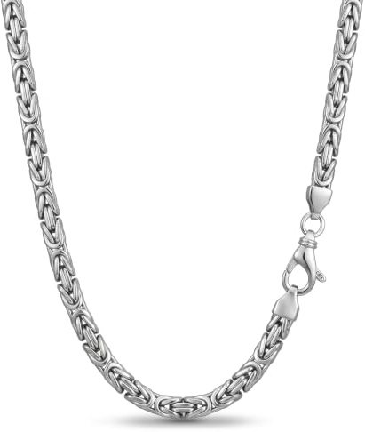 Avesano Königskette 925 Silber Kette Herren Halskette 3 mm 101095-0 | Silberkette 925er Sterling-Silber massiv mit Schmuck Box in den Längen 45 50 55 60 70 cm verfügbar