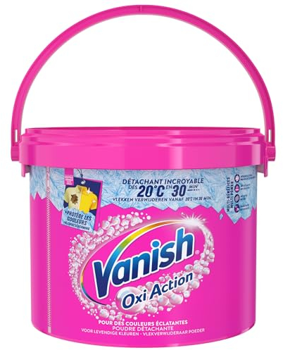Vanish Oxi Action Booster de Lavage - Détachant Textile et Anti-décoloration - Poudre efficace dès 20° - Pot de 2,7 Kg
