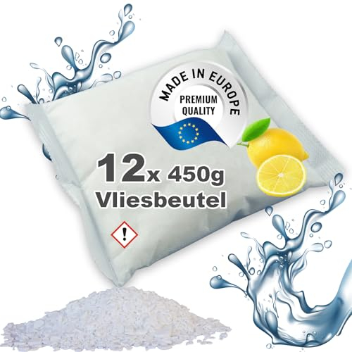 12 x 450g Luft-Entfeuchter Granulat im Vliesbeutel Nachfüllpackung mit Zitronenduft Raumentfeuchter ohne Strom (1) 3,32€/kg