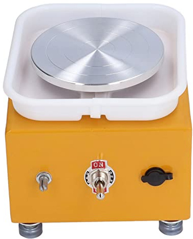 Töpferscheibe für Kinder, für den Unterricht, Miniatur-Quadratmaschine, Tonmaschine, Zeichenmaschine, Mikro-Töpferscheiben-Zubehör (EU-Stecker)