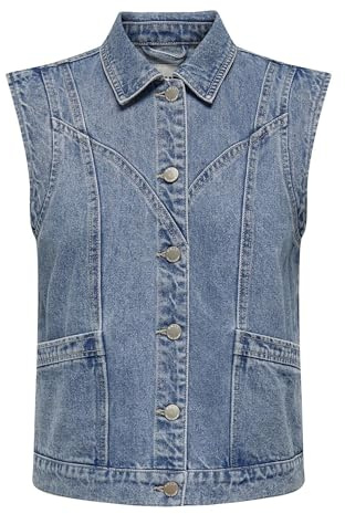 ONLY Gilet in jeans da donna ONLKENNEDY, Blu, M