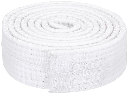 PATIKIL Taekwondo Farbe Rangliste Gürtel 1.5 x5.2Ft 1.6m Polyester Kampfsport Judo Karate Gürtel für Lehrpraxis Weiß
