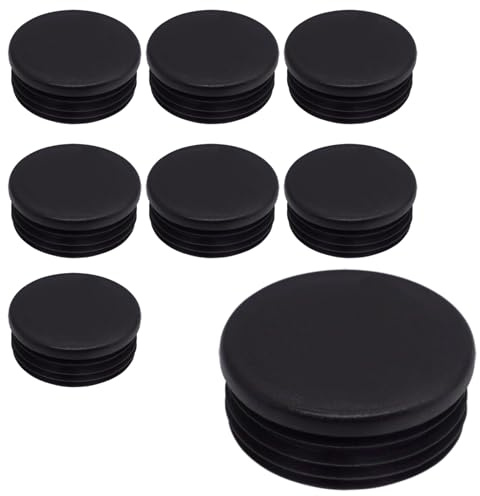 SKIR'CO Lot de 8 embouts ronds de 70 mm pour poteaux de clôture - En plastique - Noir - RAL 9005