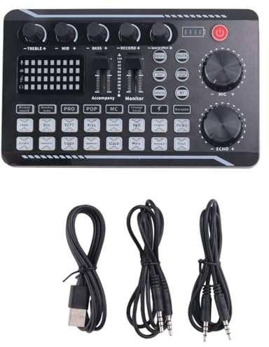 Herklotzn F998 - Tarjeta de sonido con micrófono y interfaz de audio para PC