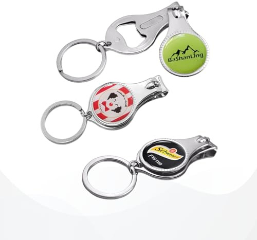 33 llaveros abrebotellas para cortauñas versátiles y duraderos, logotipo de resina de color personalizado, texto o grabado, para fiestas, bodas, Navidad, artículos promocionales de cervecería, Gris,
