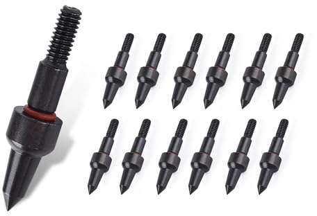 ELONG OUTDOOR 12 Stück Bogenschießen Pfeilspitzen Projektilspitzen Edelstahl Ziel Pfeil Tipps Jagdspitzen 100 Grains Broadheads für Pfeil und Bogen