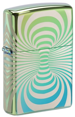 Zippo - Briquet Tempête Motif Tornade, Bleu Sarcelle Poli, Laser 360°, Rechargeable, Réutilisable, Coupe-Vent, Coffret Cadeau, Fabriqué Aux États-Unis