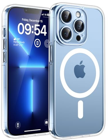 TOCOL für iPhone 13 Pro Hülle, Kompatibel mit MagSafe, Transparent | Nie Vergilbung, Starke Haftkraft, Vollständiger Kameraschutz, Militärschutz Stoßfest Kratzfest Haltbarkeit, Durchsichtig Case