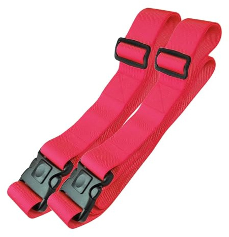 taschenmann2005 Koffergurt 2 Stück (205 cm) Verschluss mit Verriegelung I 2 x Kreuzgurt Optionen - Kofferband auffällig, Pink