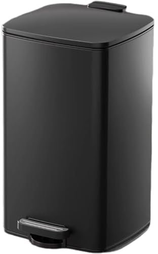 Poubelle De Cuisine, Poubelle À Pédale, Fine, for Petits Espaces, Couvercle À Fermeture en Douceur, avec Seau Intérieur, en Acier Inoxydable(Black,10L)