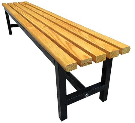 Massivholz-Bank mit Rückenlehne, Gartenbank für den Außenbereich, für Terrasse, Innen- und Außenbereich, strapazierfähig, 500 kg Kapazität, natürliches Holz-Finish, 60 x 37 x 45 cm